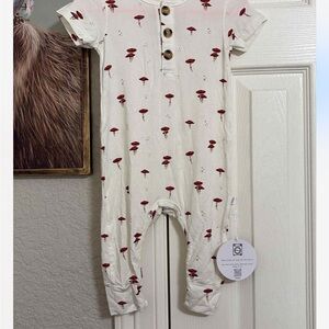Adorable Mushroom Print Baby Onesie